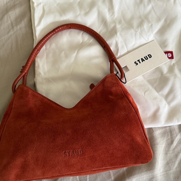 NWT STAUD Valerie Shoulder Bag, Auburn Suede - Picture 8 of 12